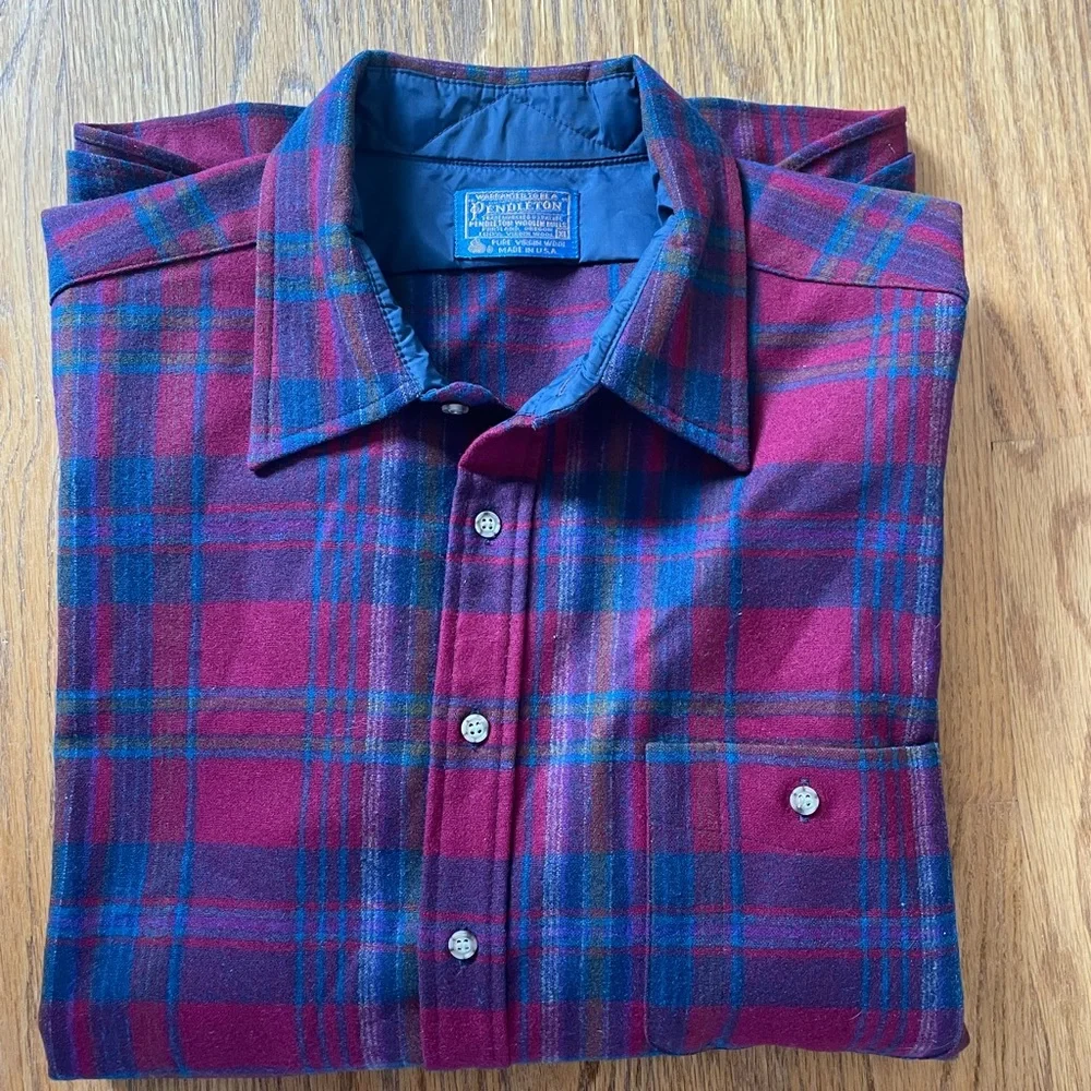Vintage Pendleton Red Flannel XL | Made in USA - Picture 7 of 16